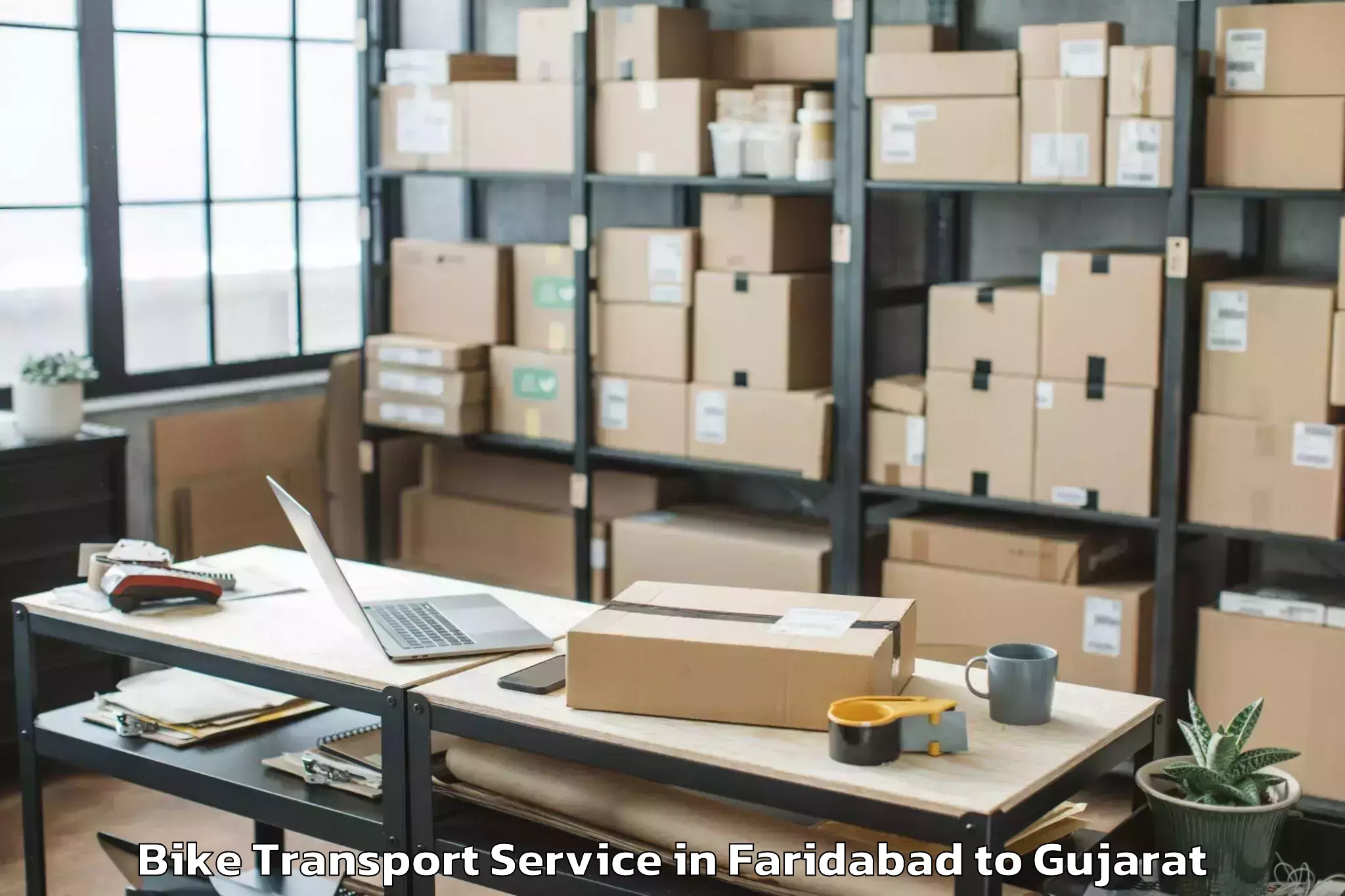 Trusted Faridabad to Gussar Bike Transport